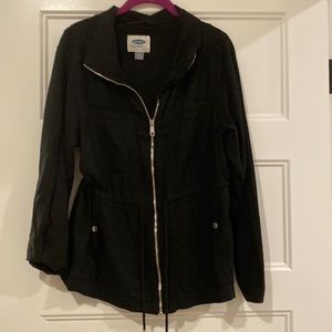 Black cinched waist jacket